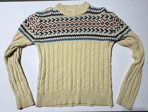 Vintage Andhurs Custom Fair Isle Cable Knit Sweater Size Small